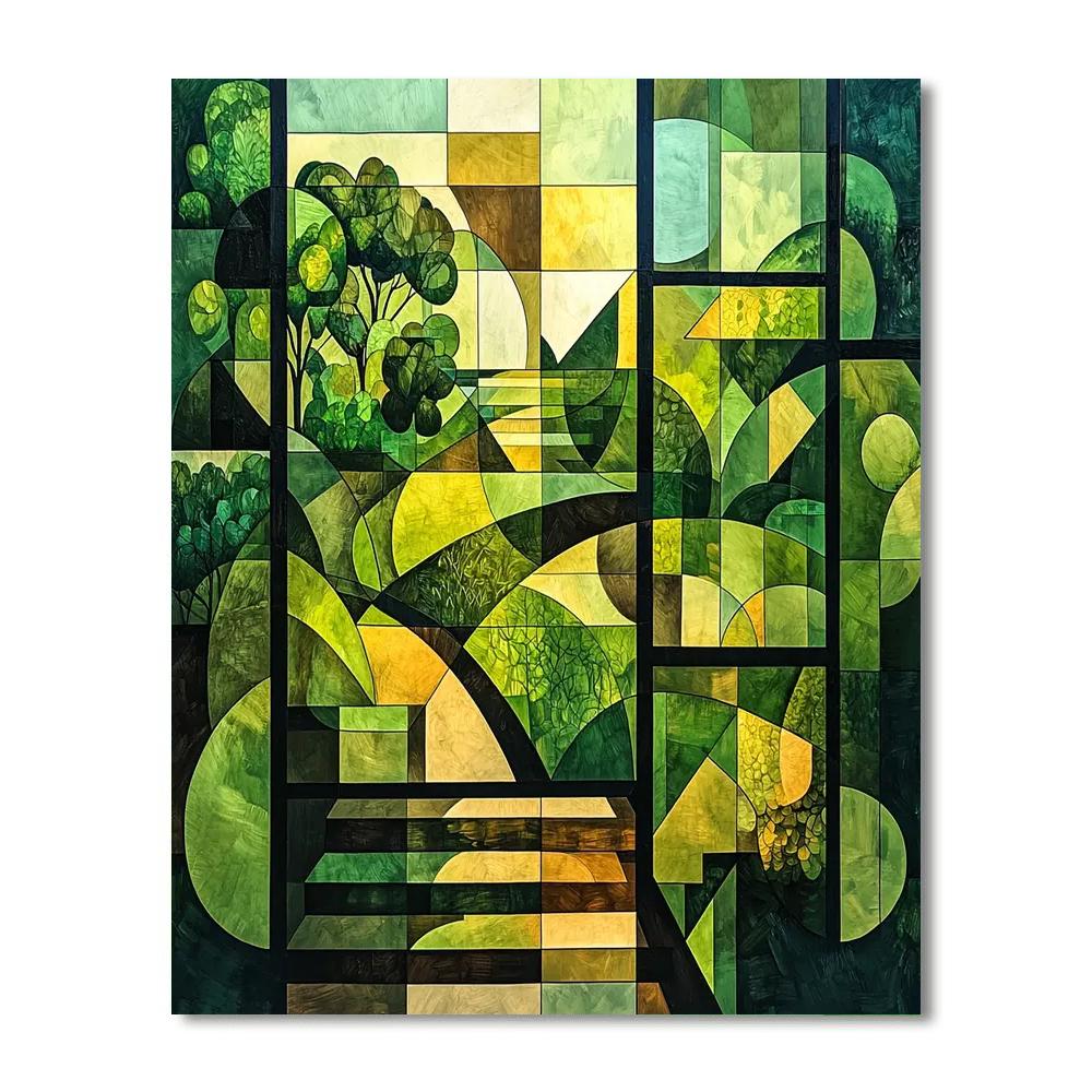 Pablo Picasso Inspired Cubist Garden Harmony  Paint By Number
