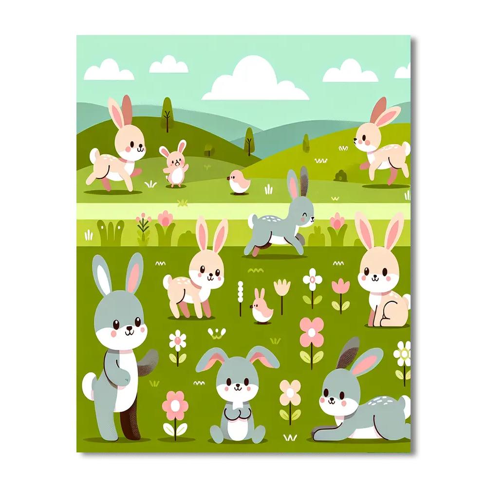 Giggles In The Grassland Painting By Numbers Kit