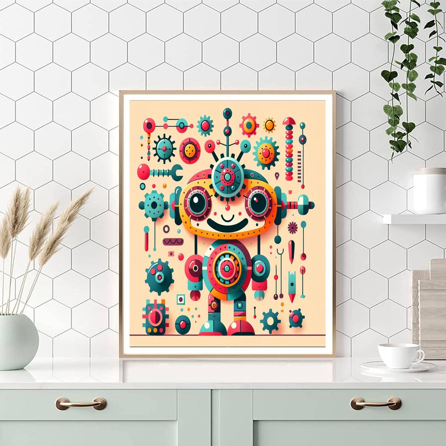 Funky Robot Assembly Paint By Numbers Kits