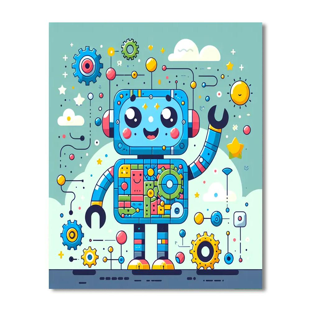 Cool Robot Painting By Numbers Kit