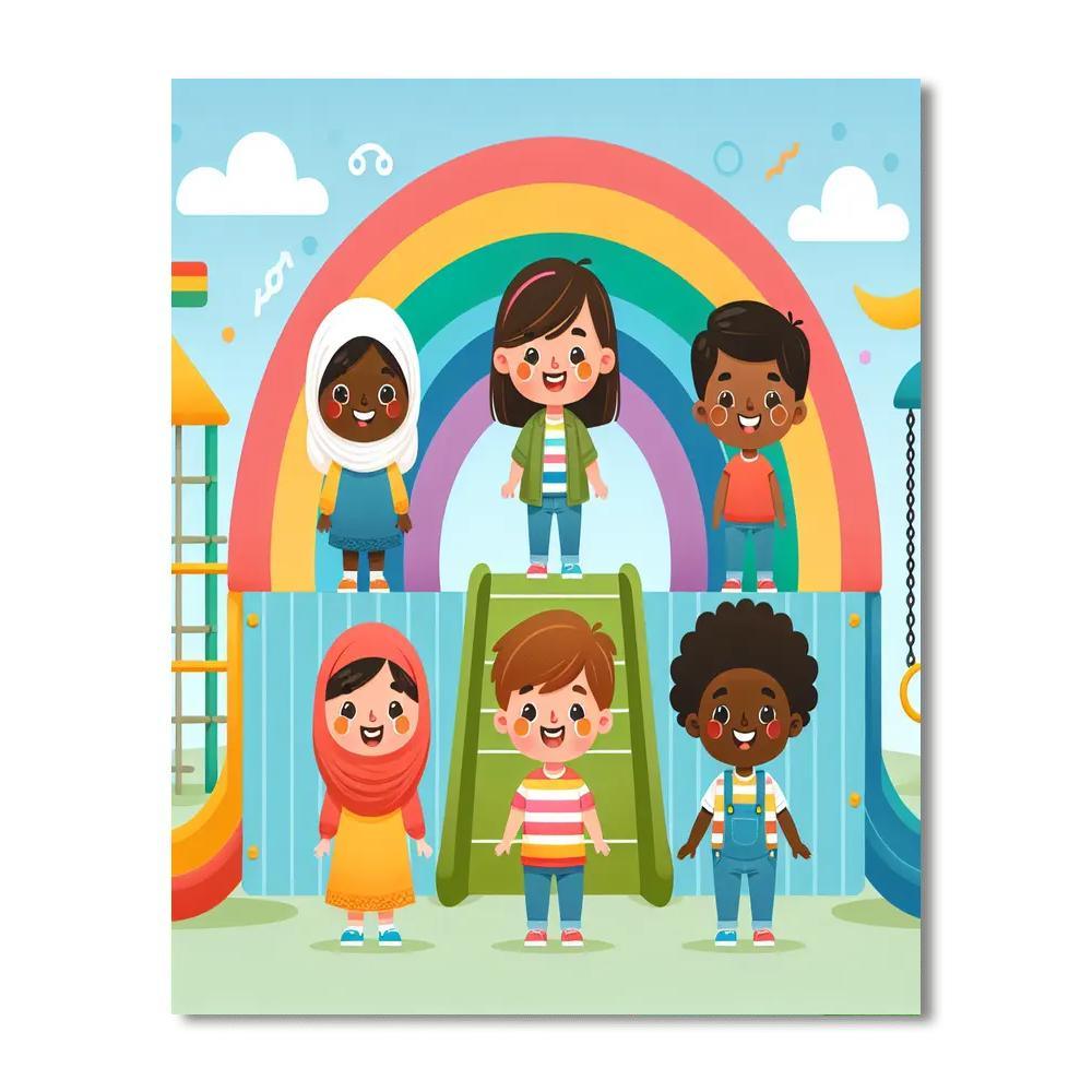 Rainbow Adventure Park Paint By Numbers