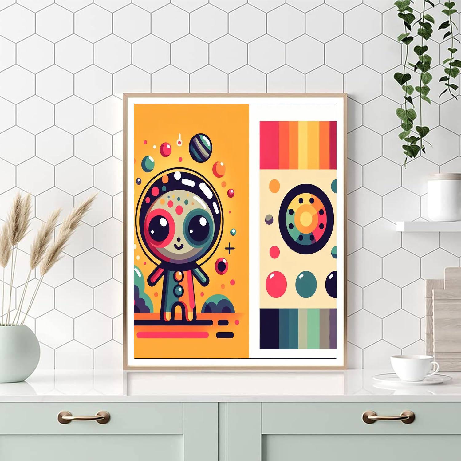 Friendly Alien Visitor Paint By Numbers Art