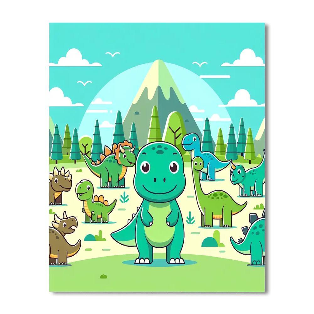 Delightful Dino Park Numbered Painting Kits