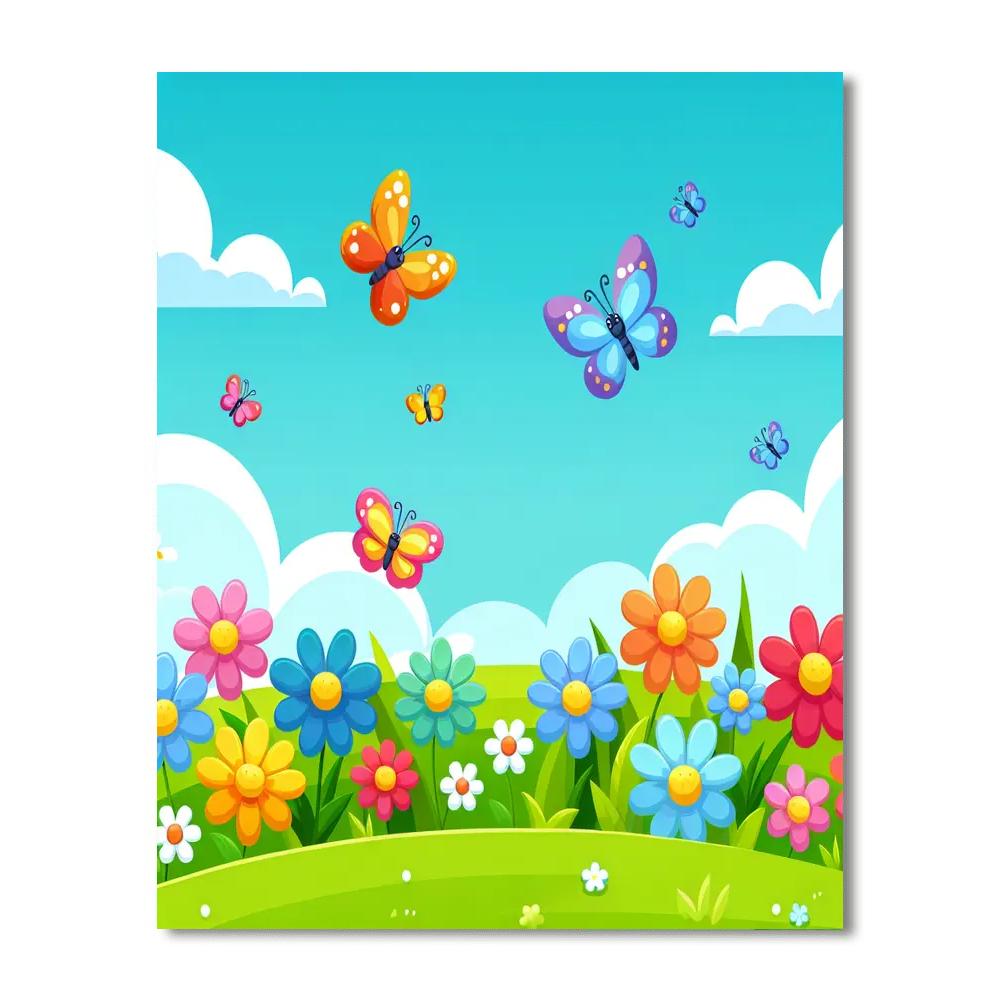 Springtime Meadow Magic Paint By Numbers Art