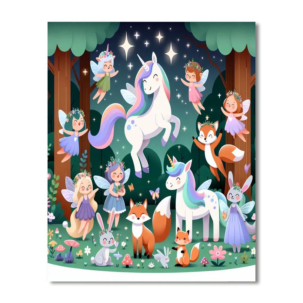 Enchanted Forest Fiesta Number Painting