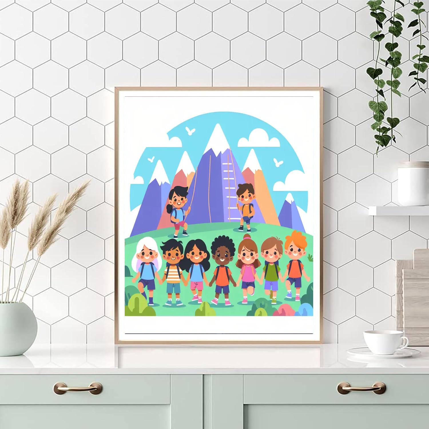 Majestic Mountain Trek Paint By Numbers Art