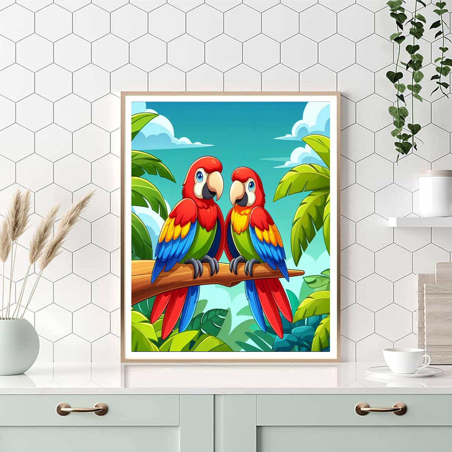 Marvelous Macaws Paint By Numbers Art