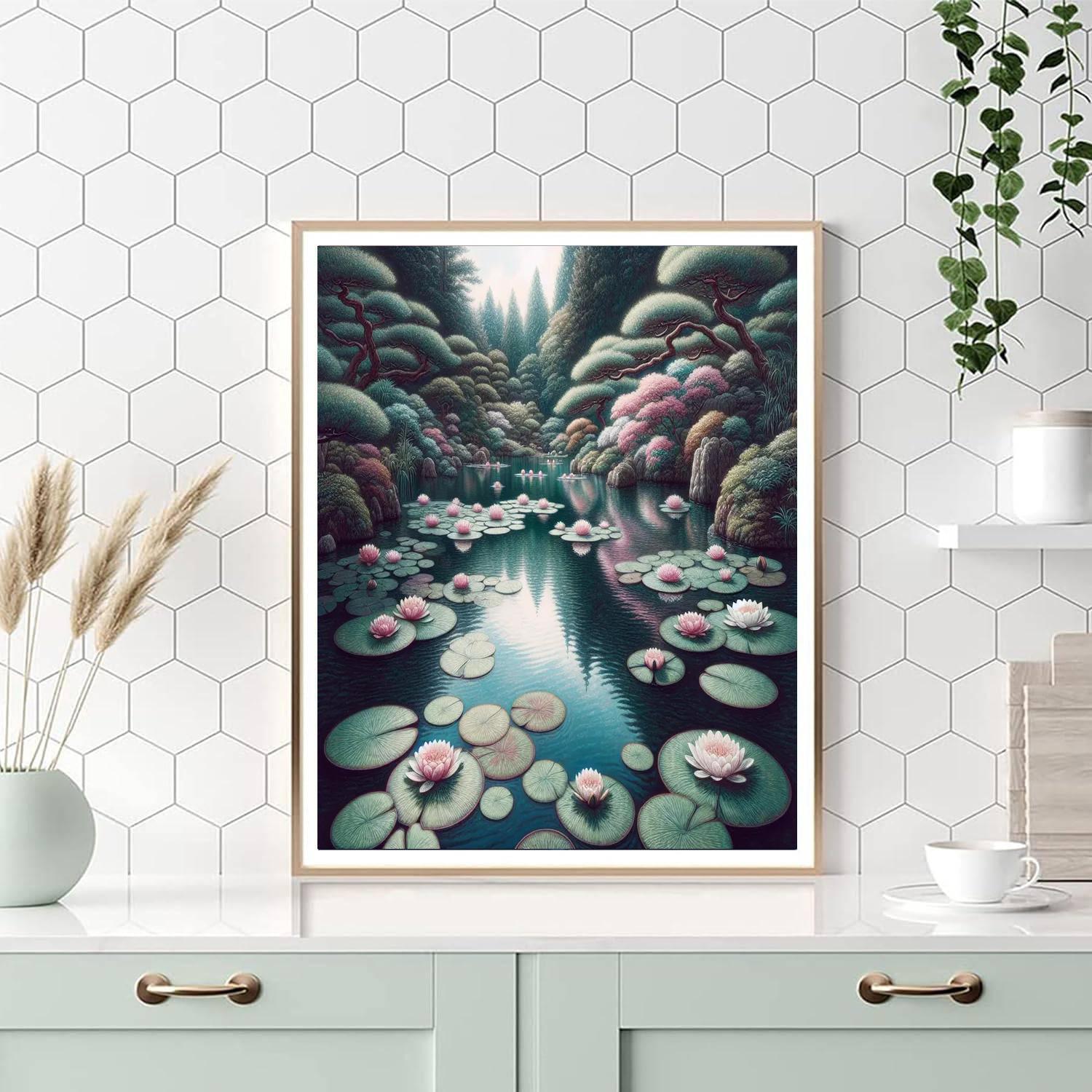 Mystic Water Lily Pond Paint By Numbers Art