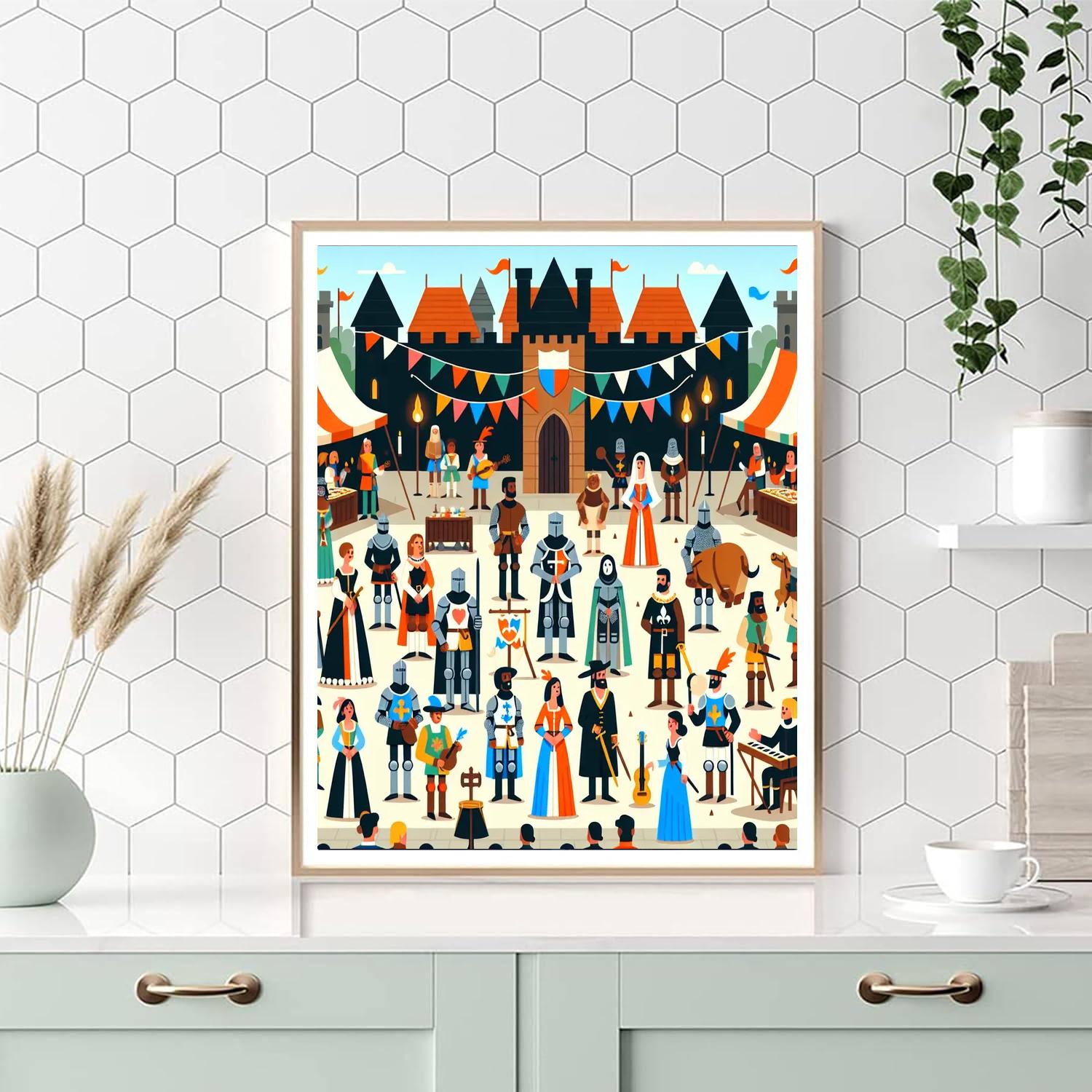 Medieval Festival Of Lights Painting By Numbers Kit