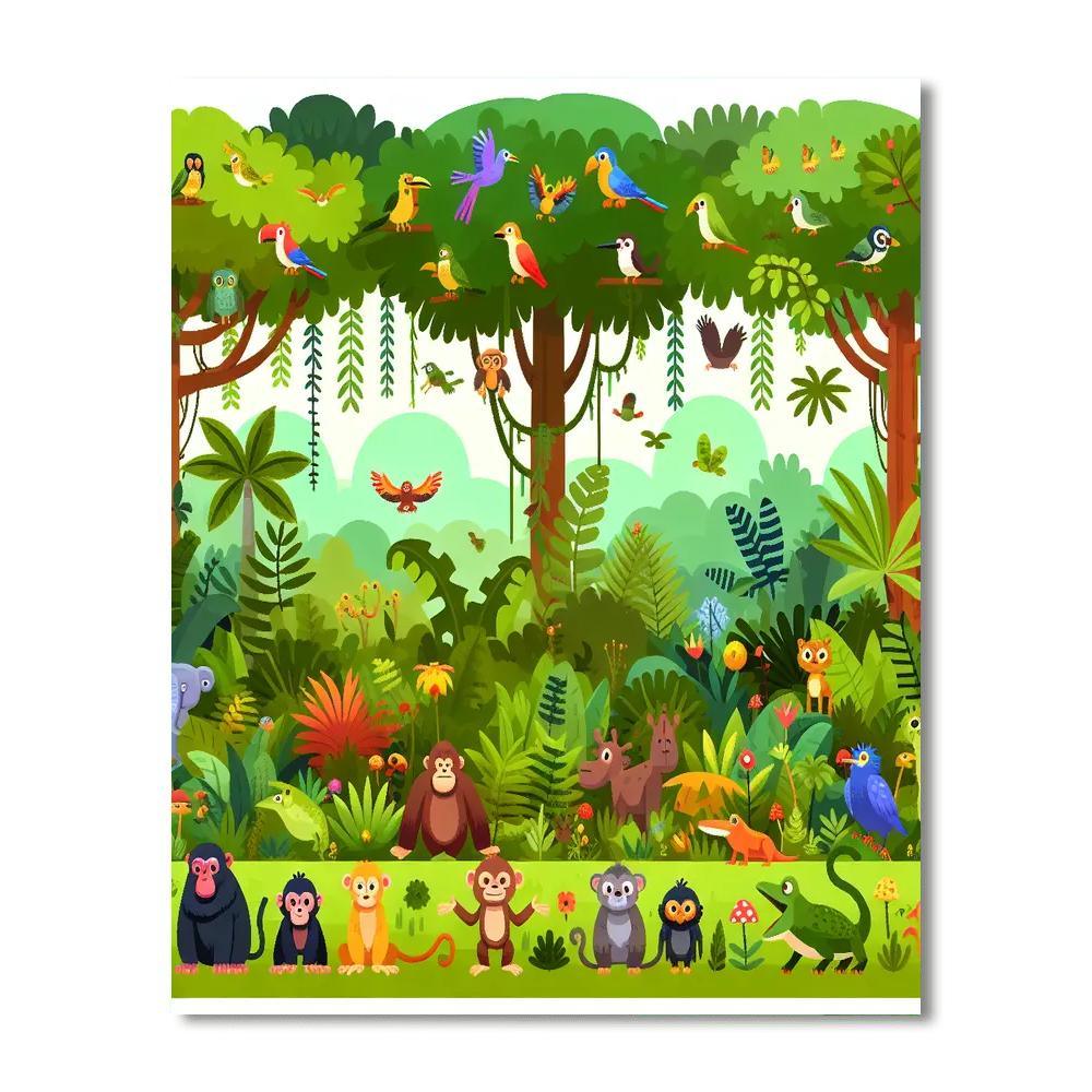 Rainbow Rainforest Adventure Paint By Numbers