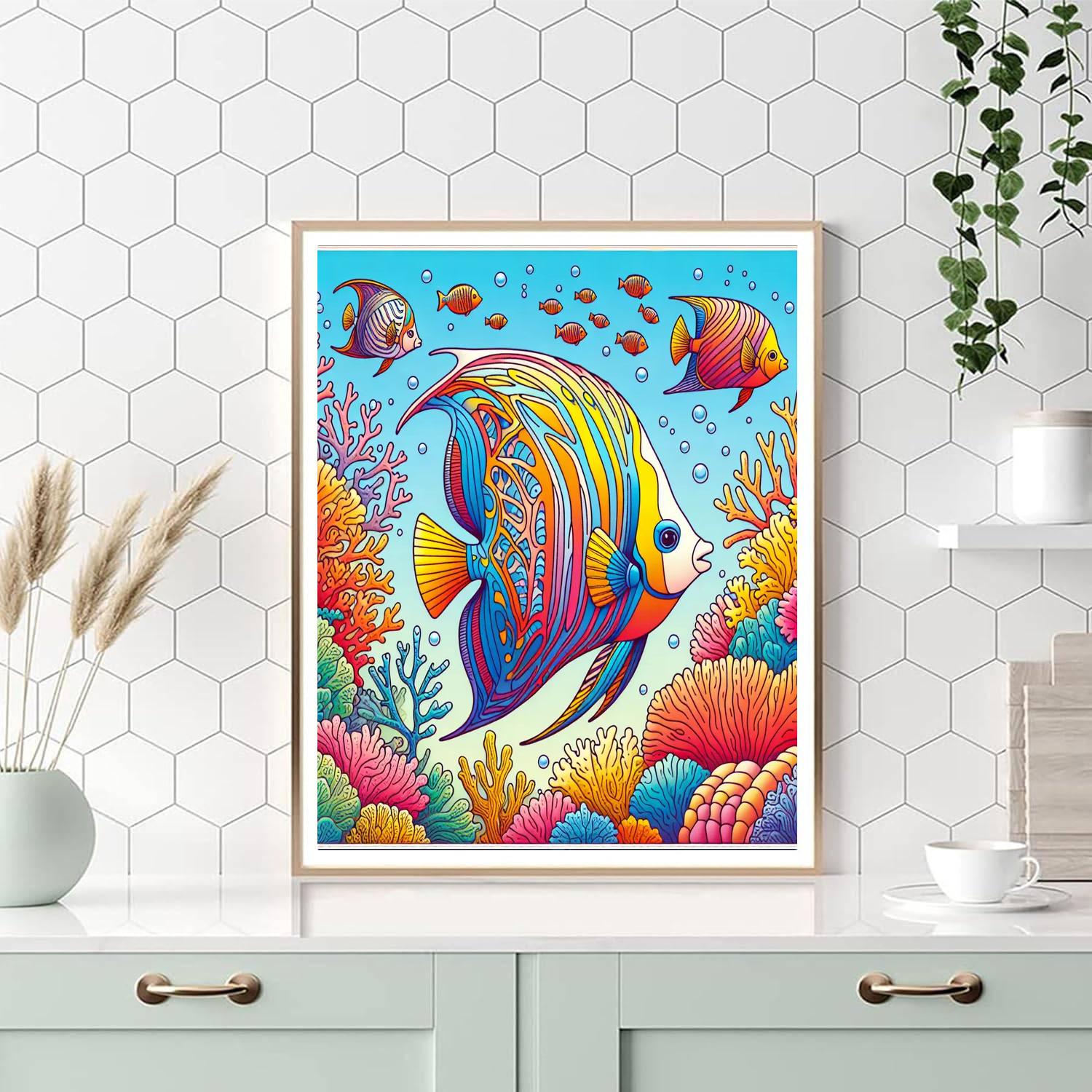 Artful Angelfish Ballet Number Painting