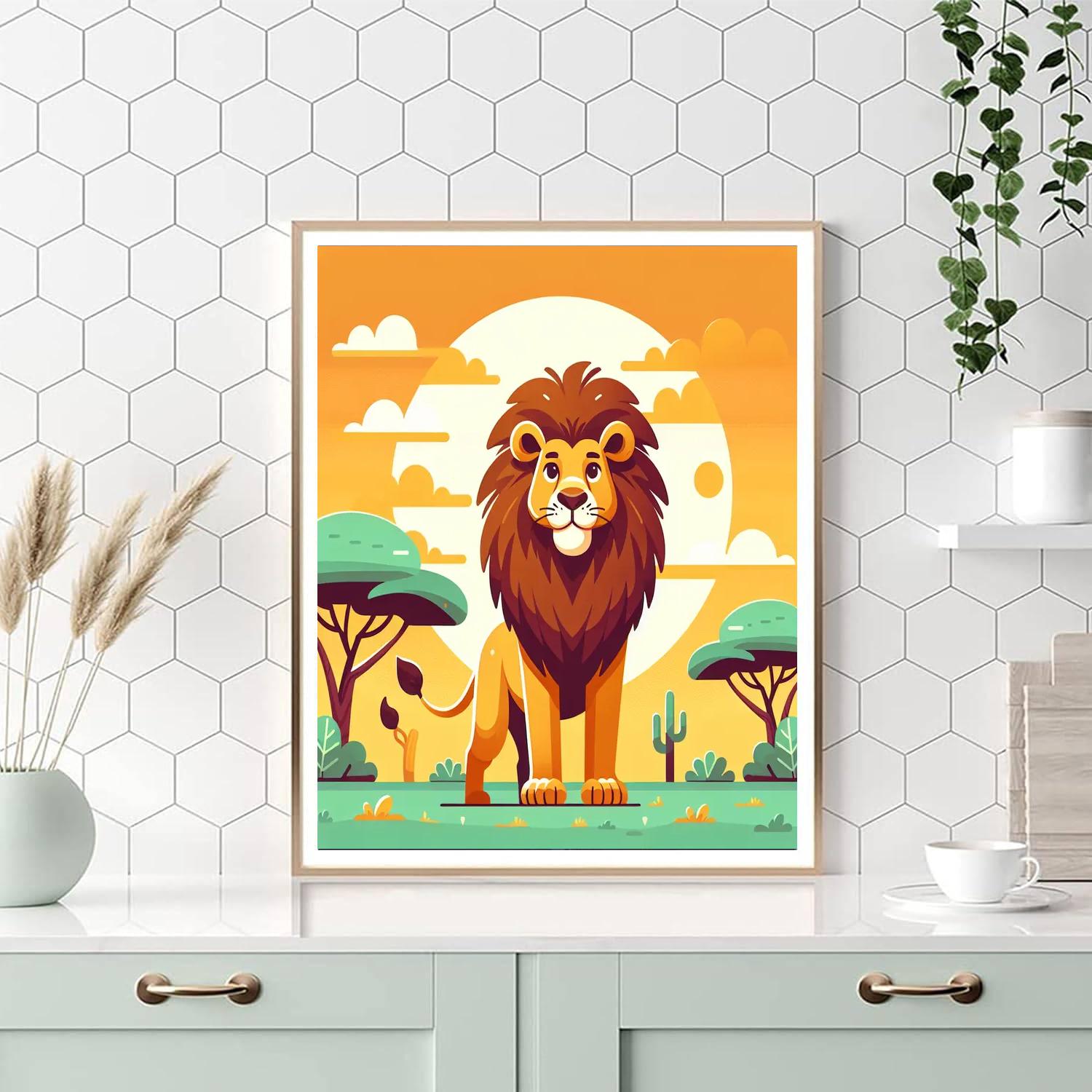 Daring Lion Safari DIY Paint By Numbers