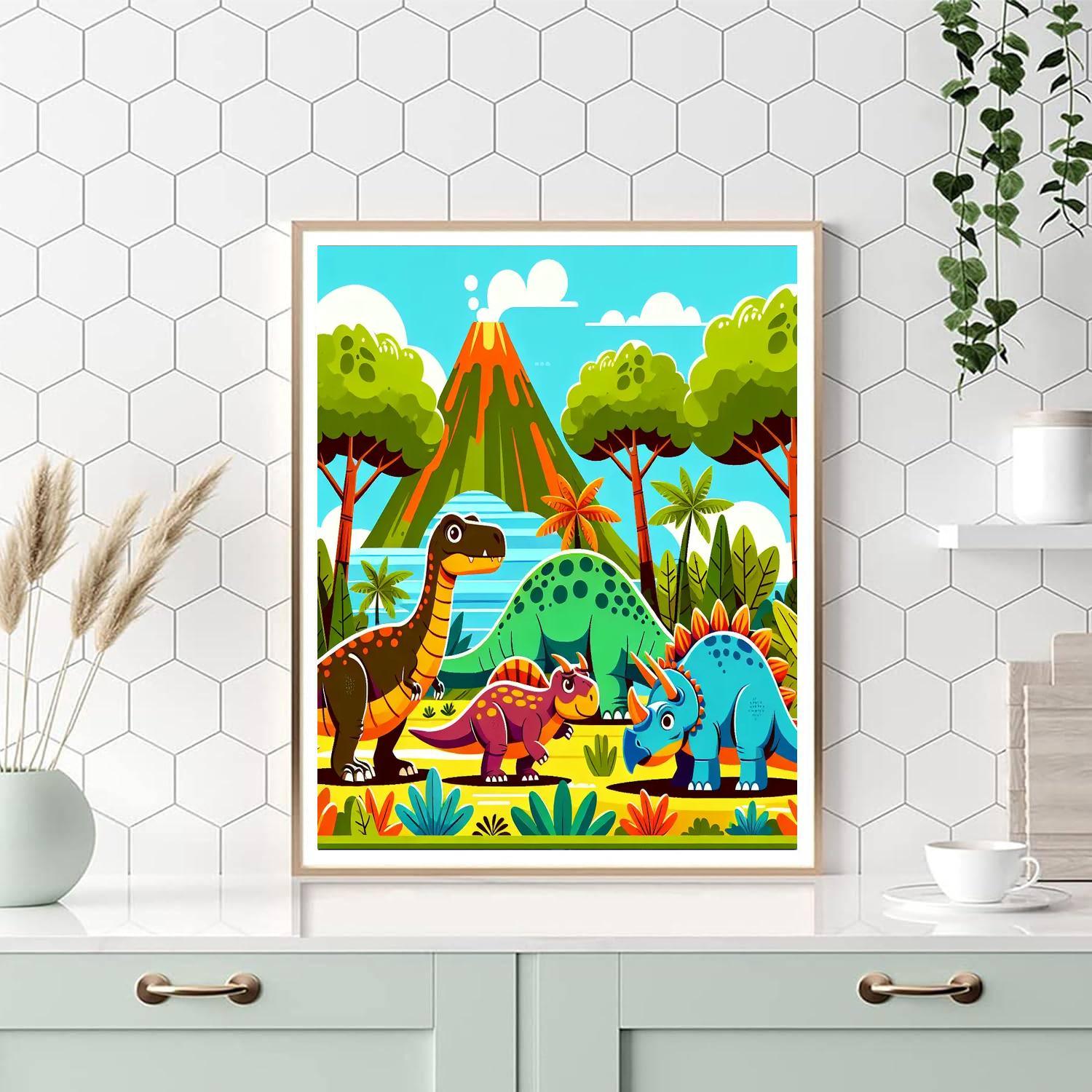 Dinosaurs' Time Machine Numbered Painting Kits