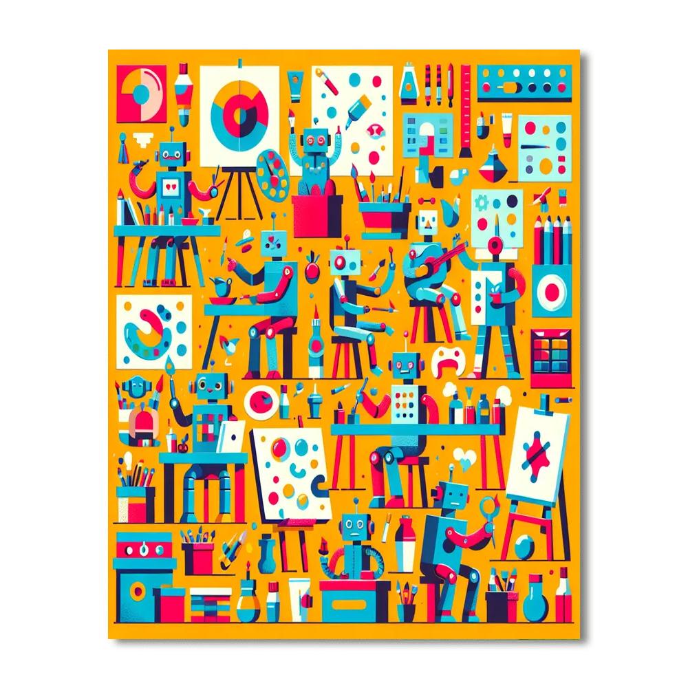 Artful Robots Paint By Numbers Kits