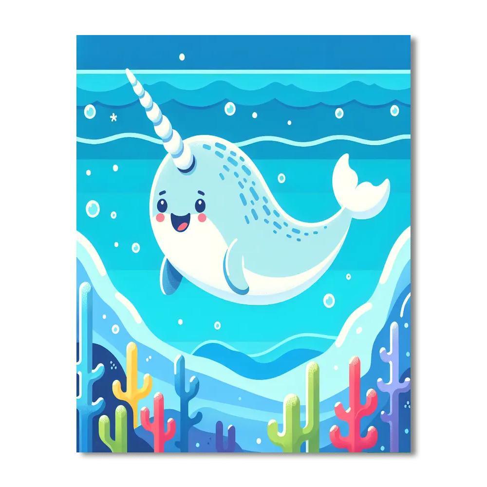 Charming Narwhal Paint By Color