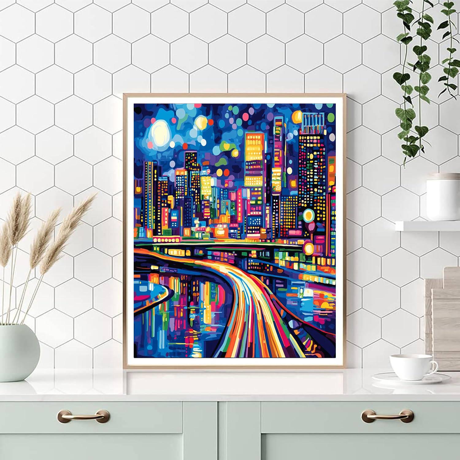 Roy Lichtenstein Inspired Electric City  Paint By Number