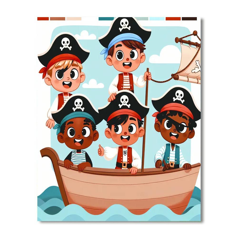 Playful Pirate Treasure Hunt Paint By Number