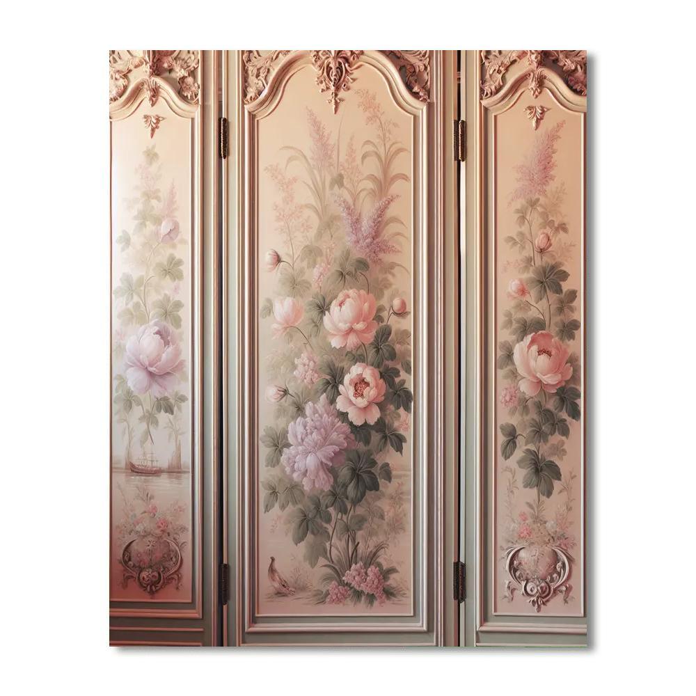 Floral Serenity Screen Divider Painting Number Kit