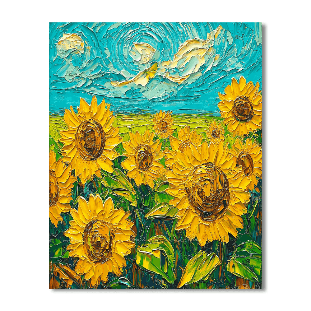 Vincent Van Gogh Inspired Sunflower Fields Delight  Paint By Numbers Kits