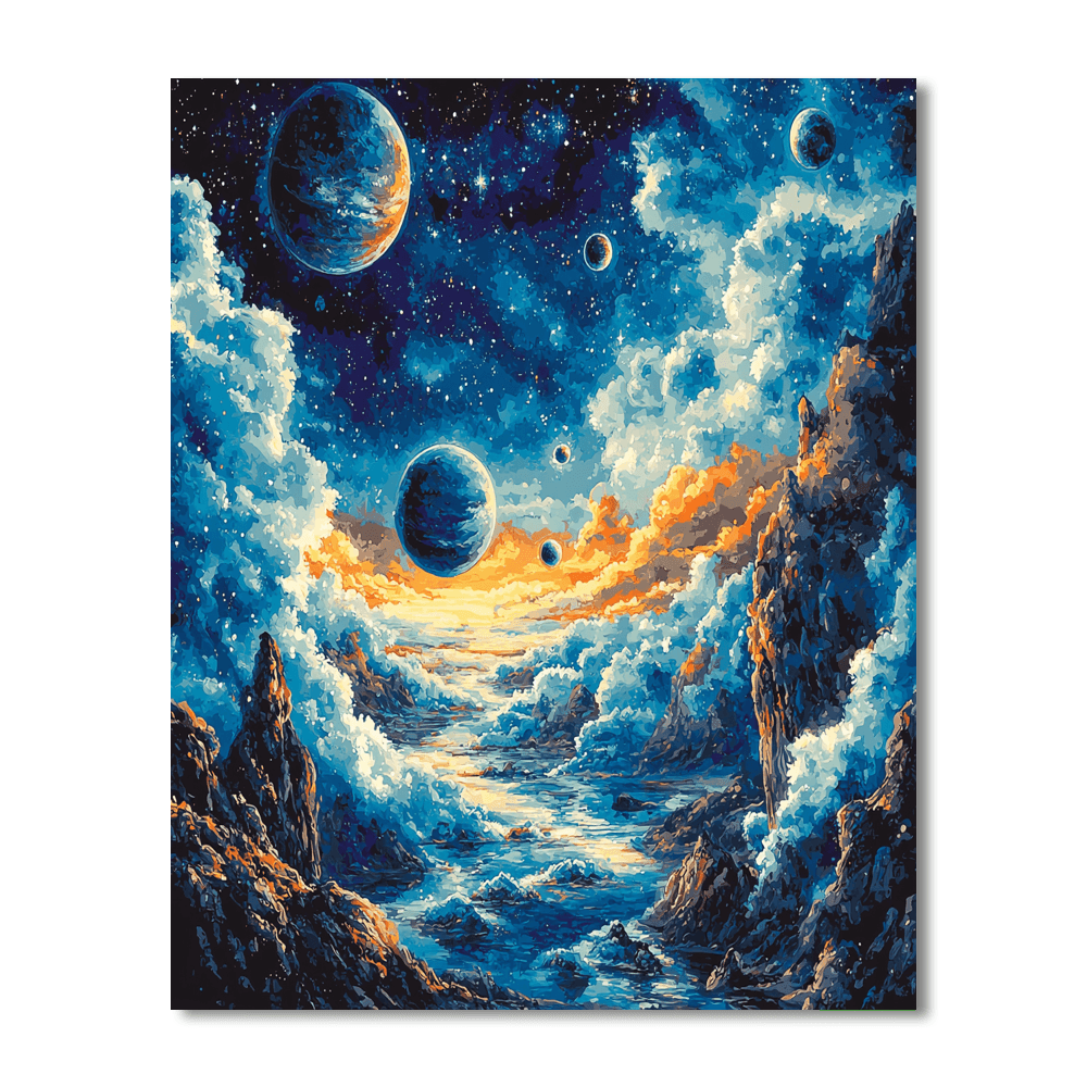 Salvador Dali Inspired Celestial Planetarium  Paint By Color