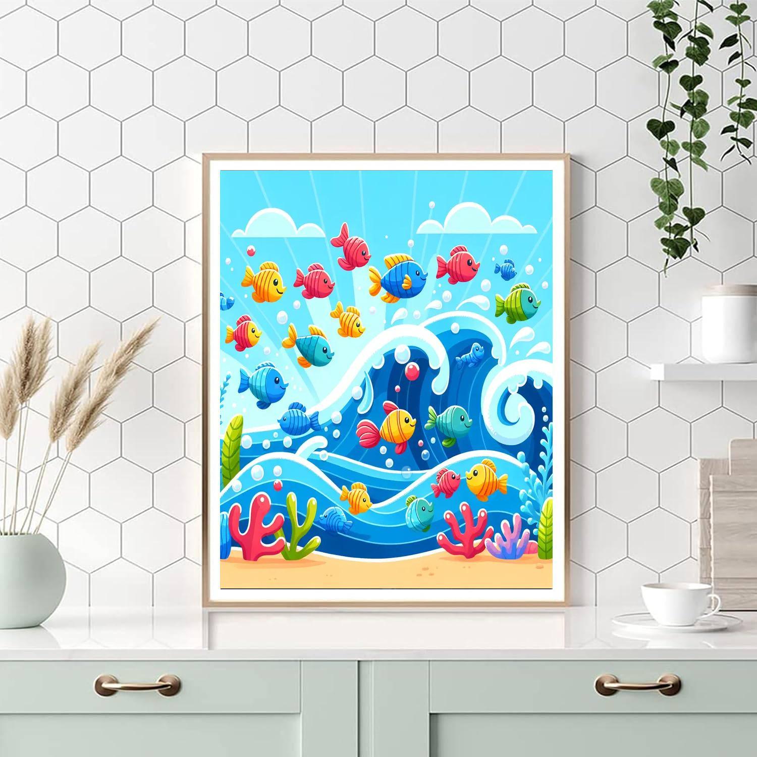 Jolly Jumping Fish Painting By Numbers Kit