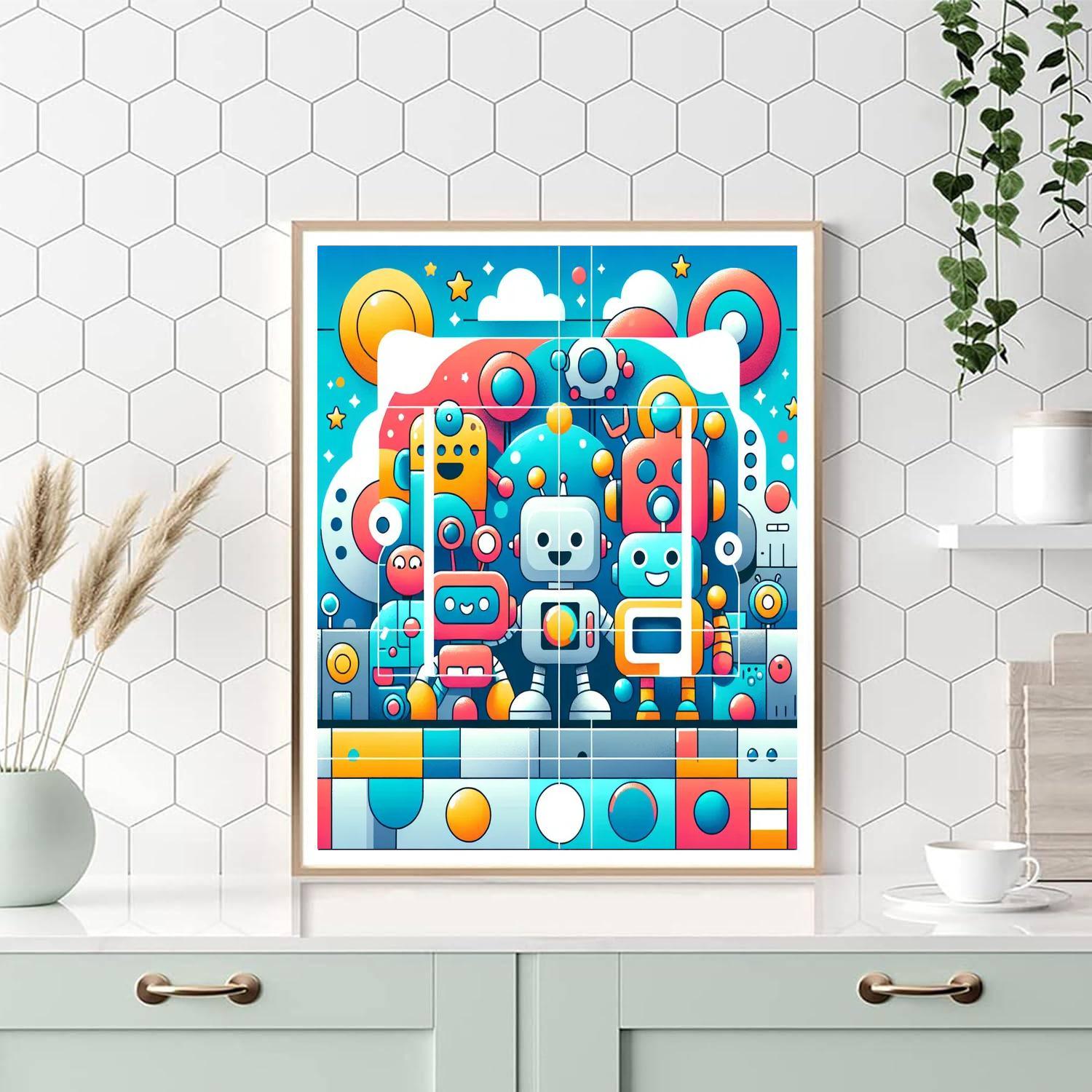 Exciting Robot World Paint By Numbers Kits