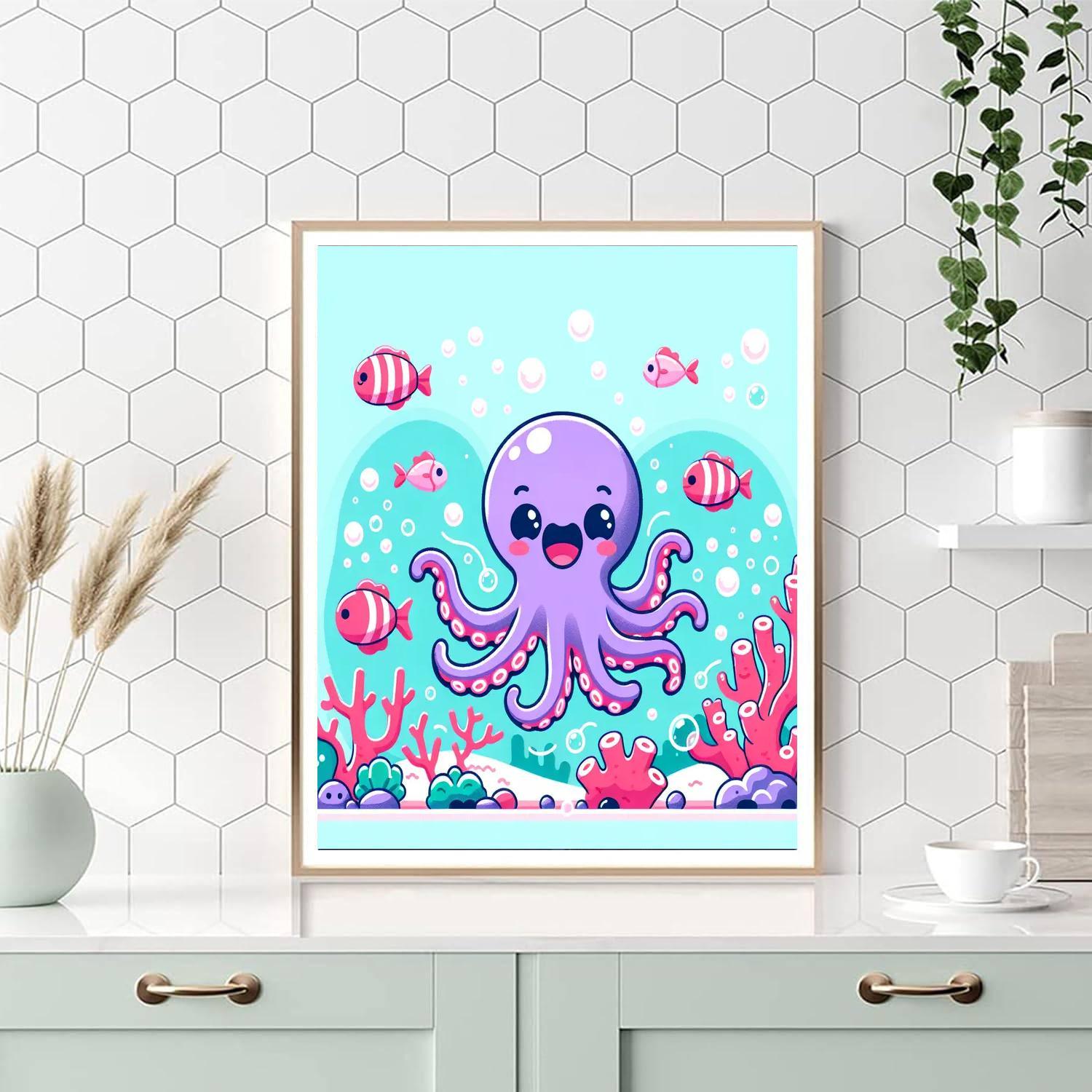 Playful Little Octopus DIY Paint By Numbers