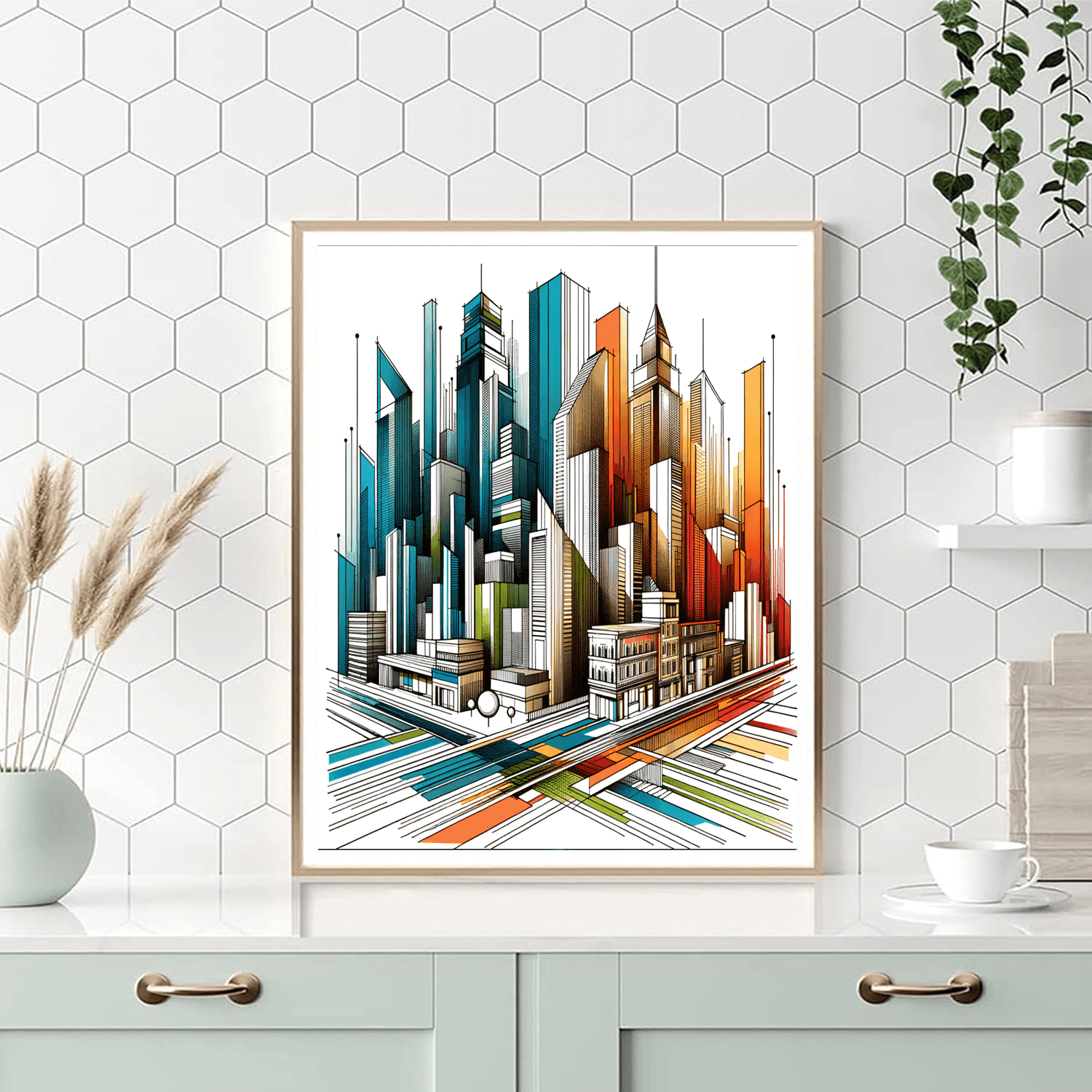 Abstract Urban Skyline - DIY Painting By Numbers Kit