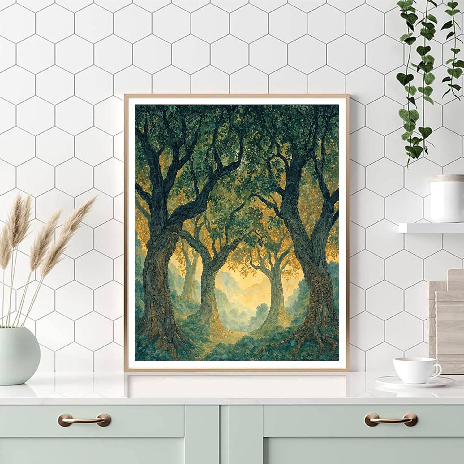 Michelangelo Inspired Ethereal Forest Whispers  Paint By Number