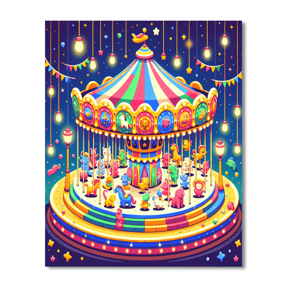 Magical Circus Carousel Paint By Numbers Kits