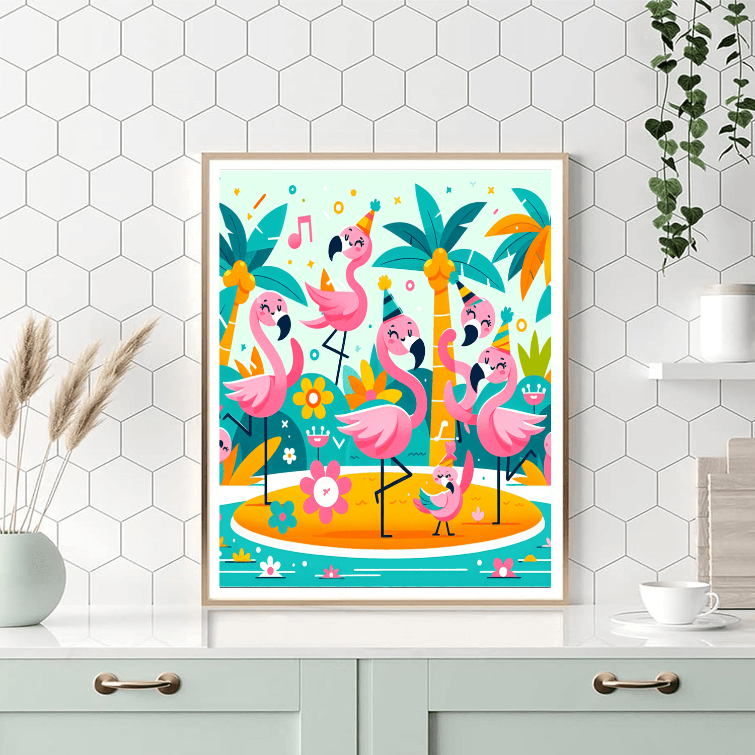Funny Flamingo Fiesta Paint By Numbers Kits