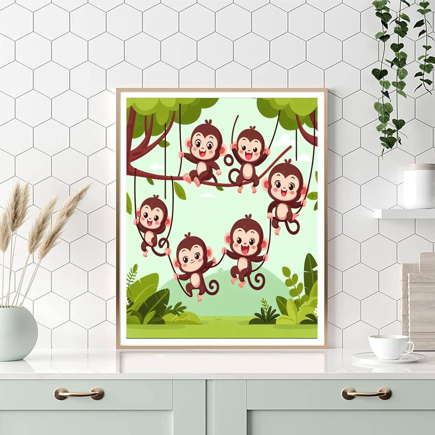 Silly Monkeys Painting Number Kit