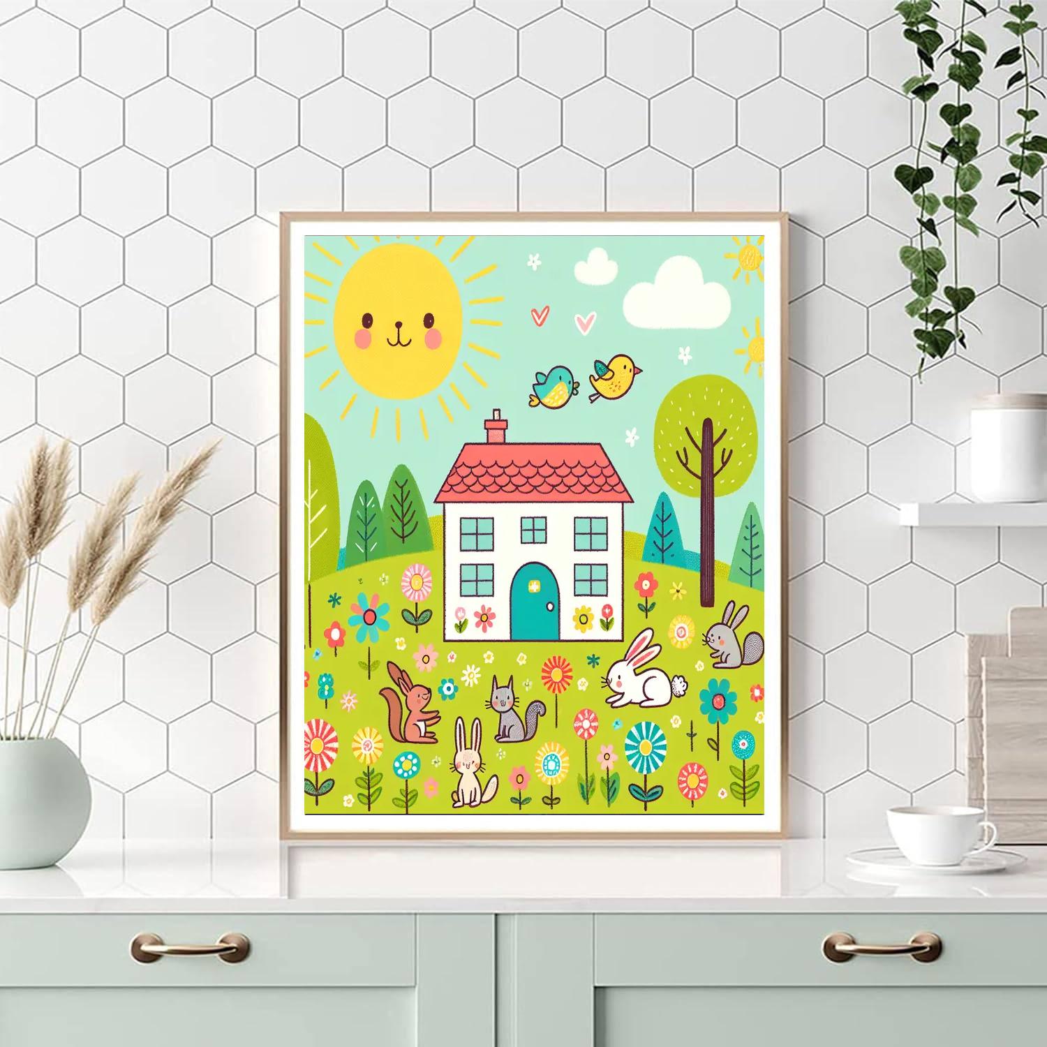 Sunny Doodle House DIY Paint By Numbers