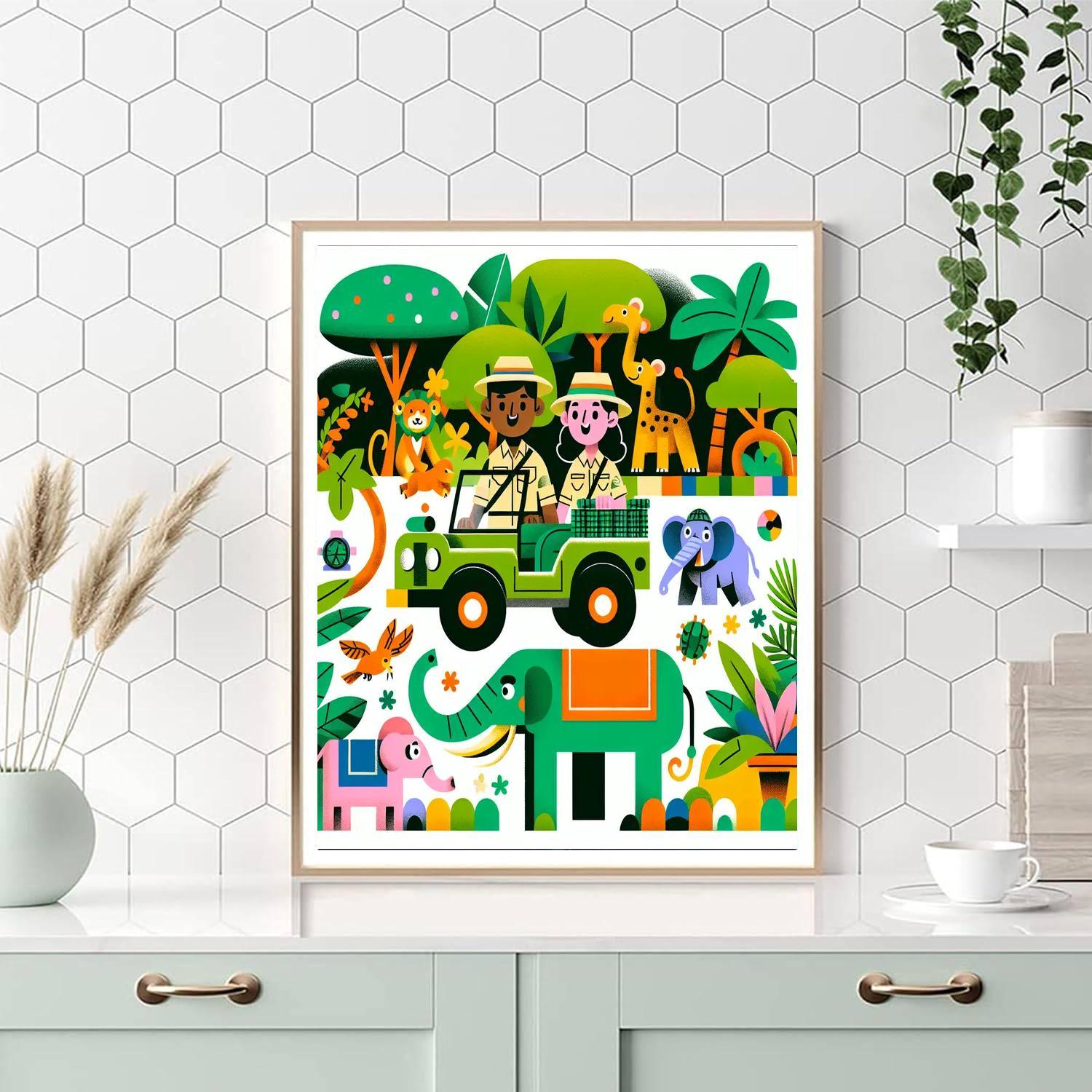 Journey Through Jungle Safari Numbered Painting Kits