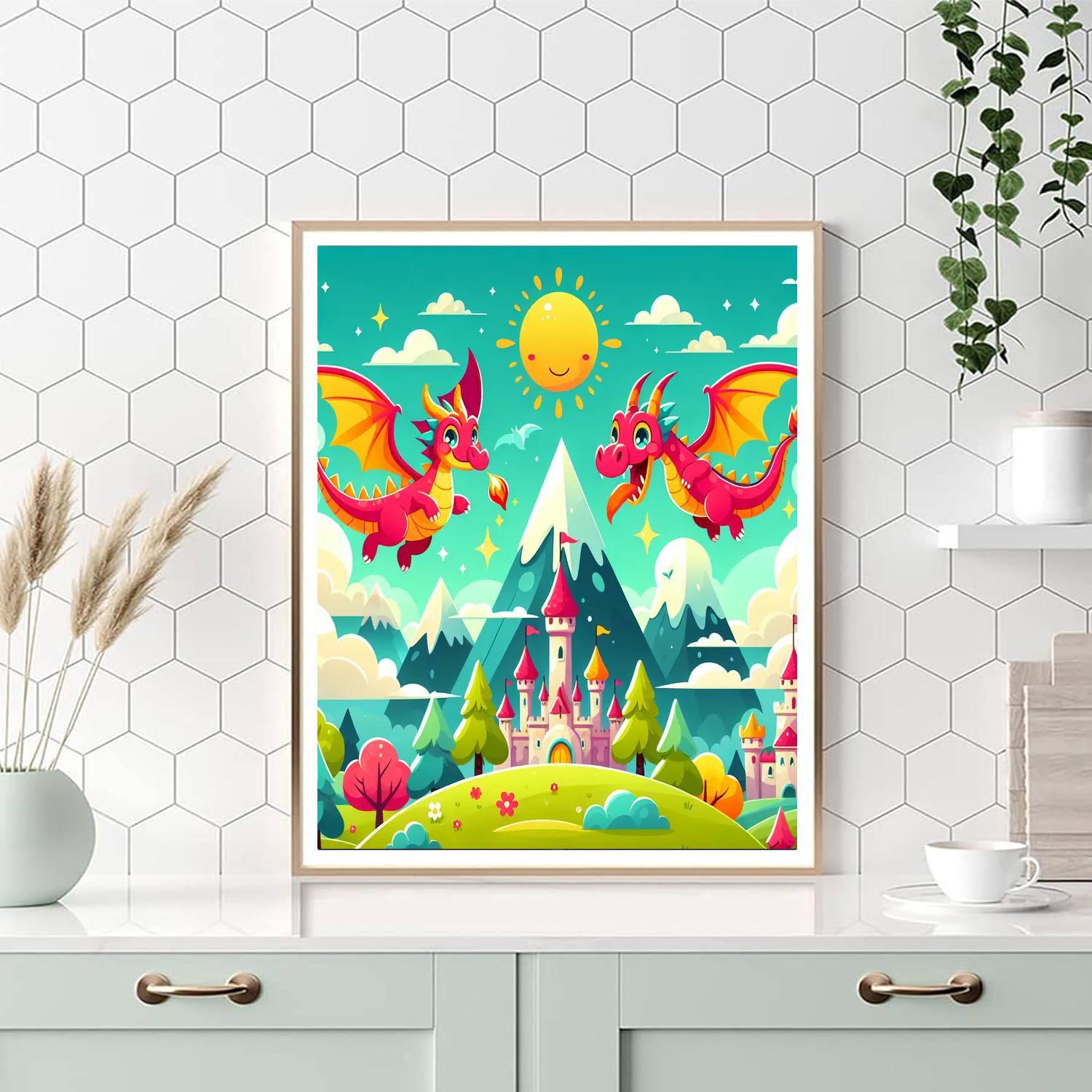 Mystical Dragonland Paint By Numbers Art