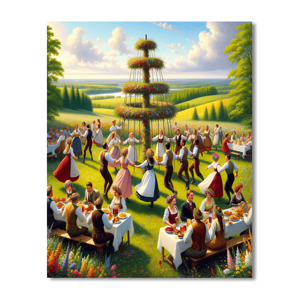 Midsummer Festival - Sweden Painting By Numbers Kit