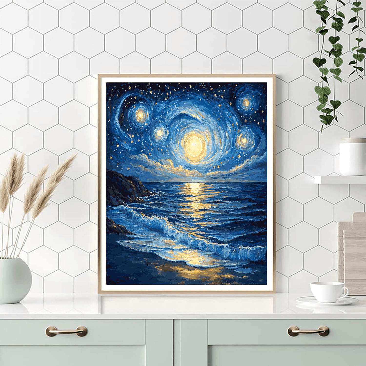 Van Gogh Inspired Inspiring Starry Nightscape  Painting By Numbers Kit