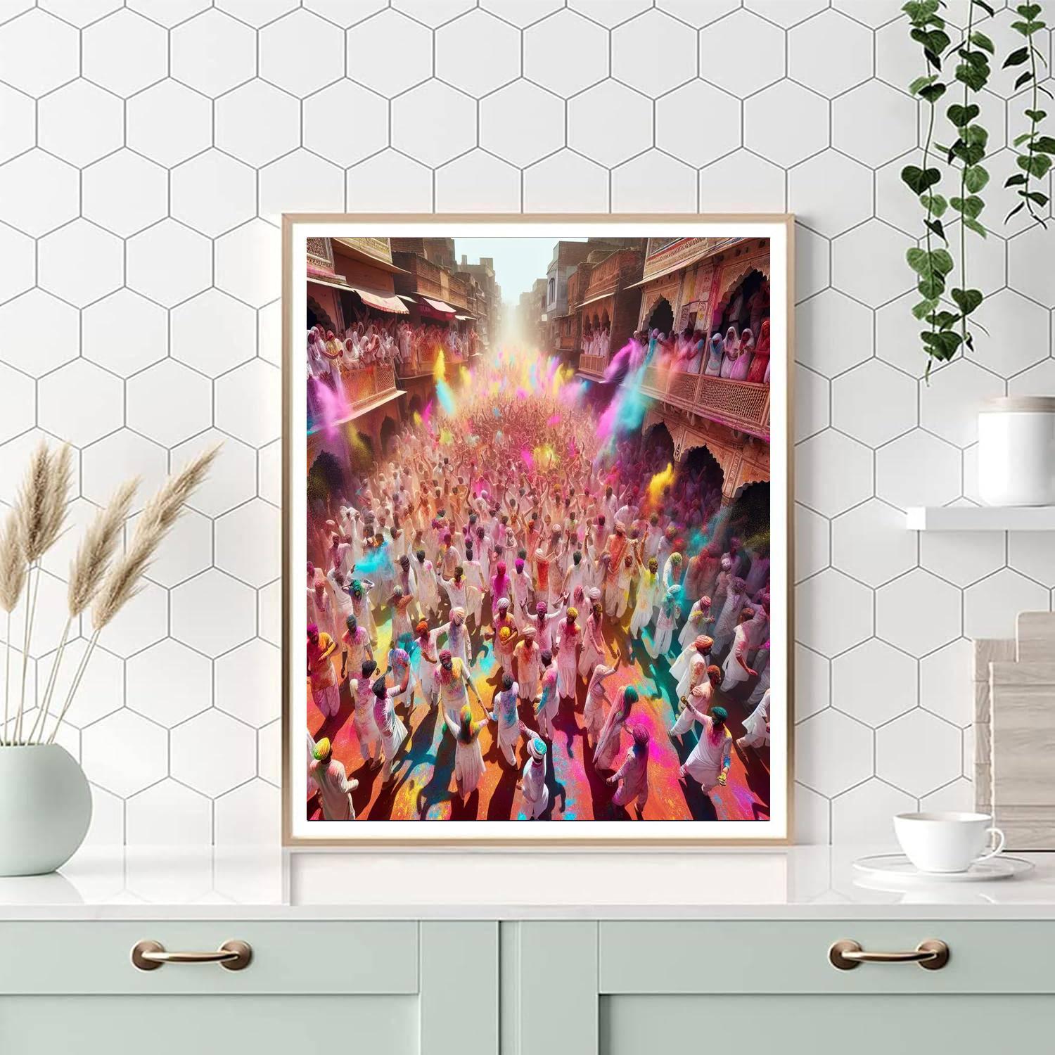 Holi Festival Of Colors - Mathura, India Paint By Color