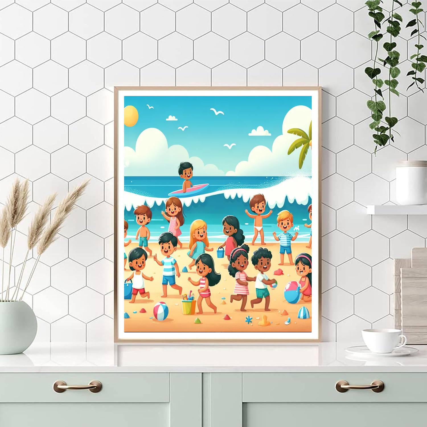 Seaside Vacation Scene Paint By Numbers Art