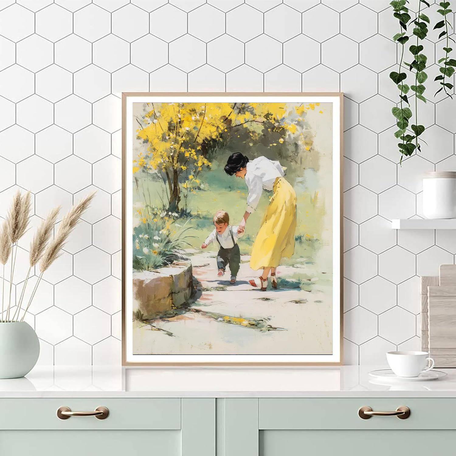 Her First Steps Painting Number Kit