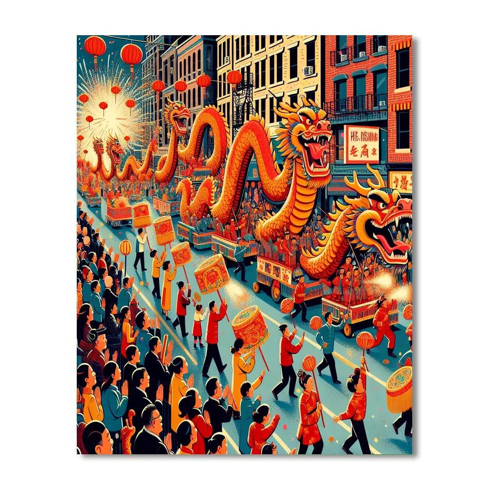 Lunar New Year Parade - China Paint By Numbers Art