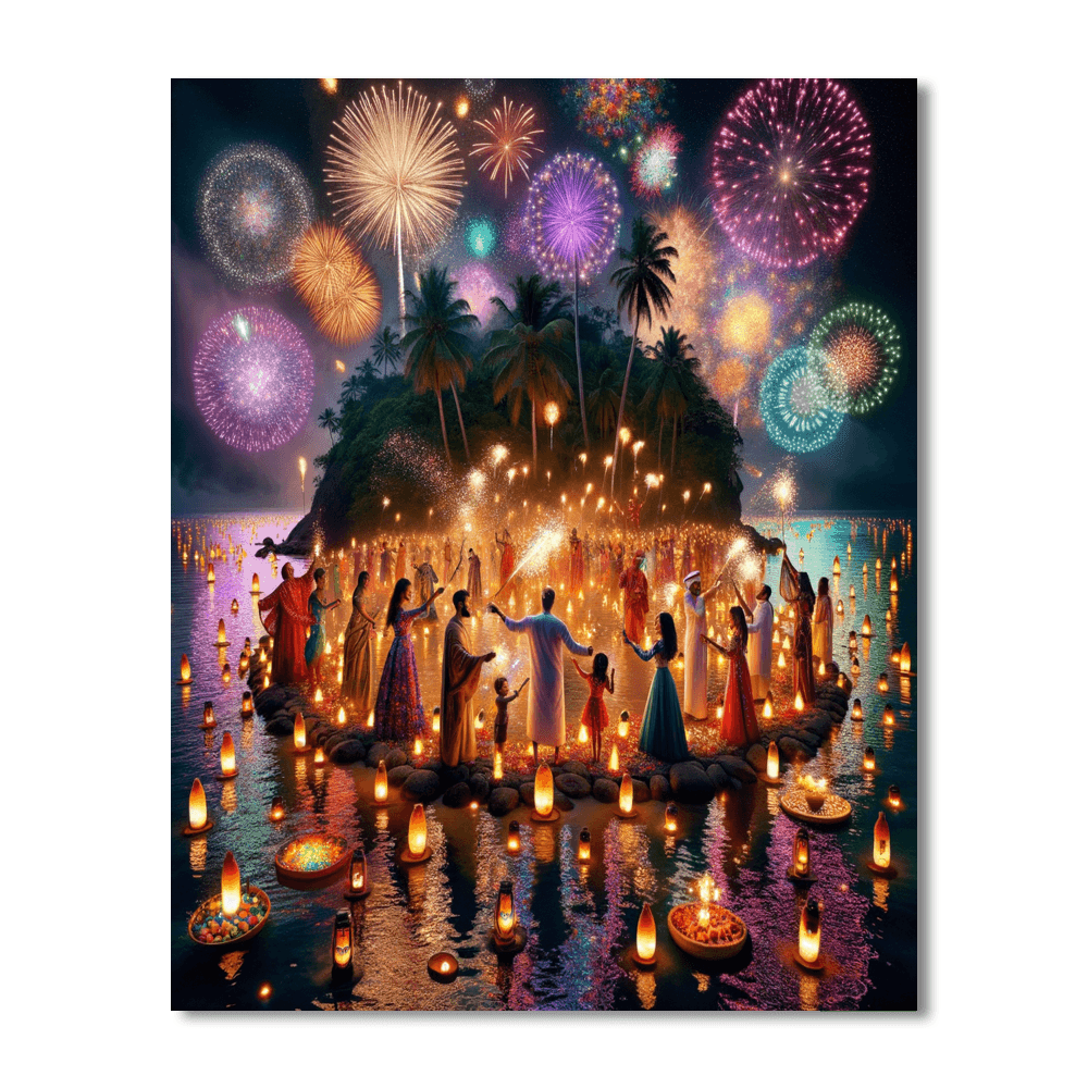 Diwali Festival Of Lights - Mauritius Paint By Color