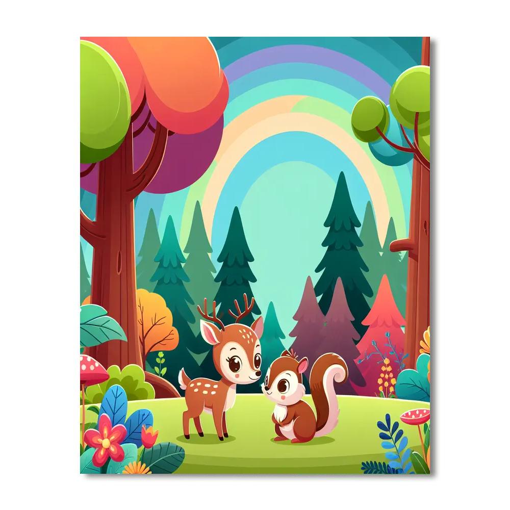 Forest Animal Sanctuary Painting Number Kit
