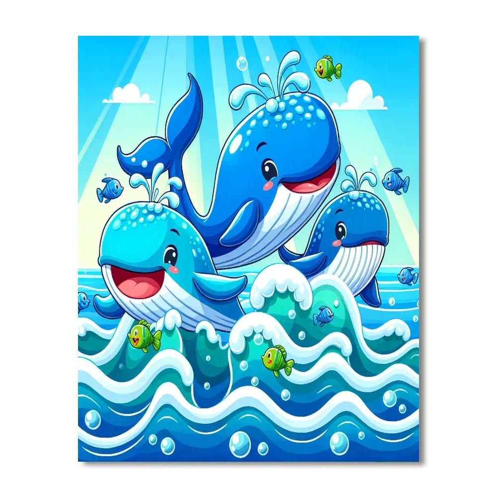 Wacky Whales Painting Number Kit