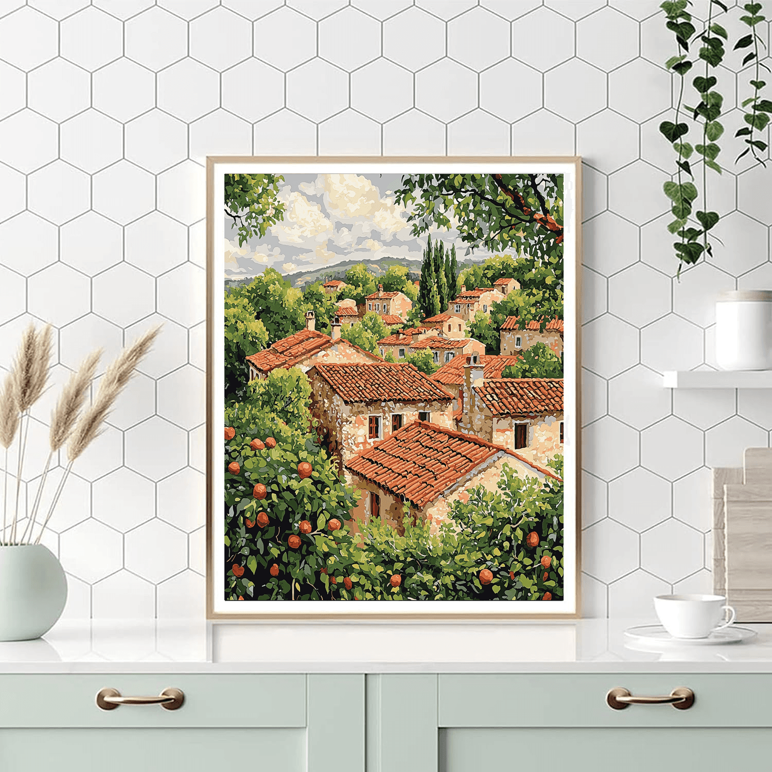 Pierre-Auguste Renoir Inspired Retro Rooftops  Paint By Numbers