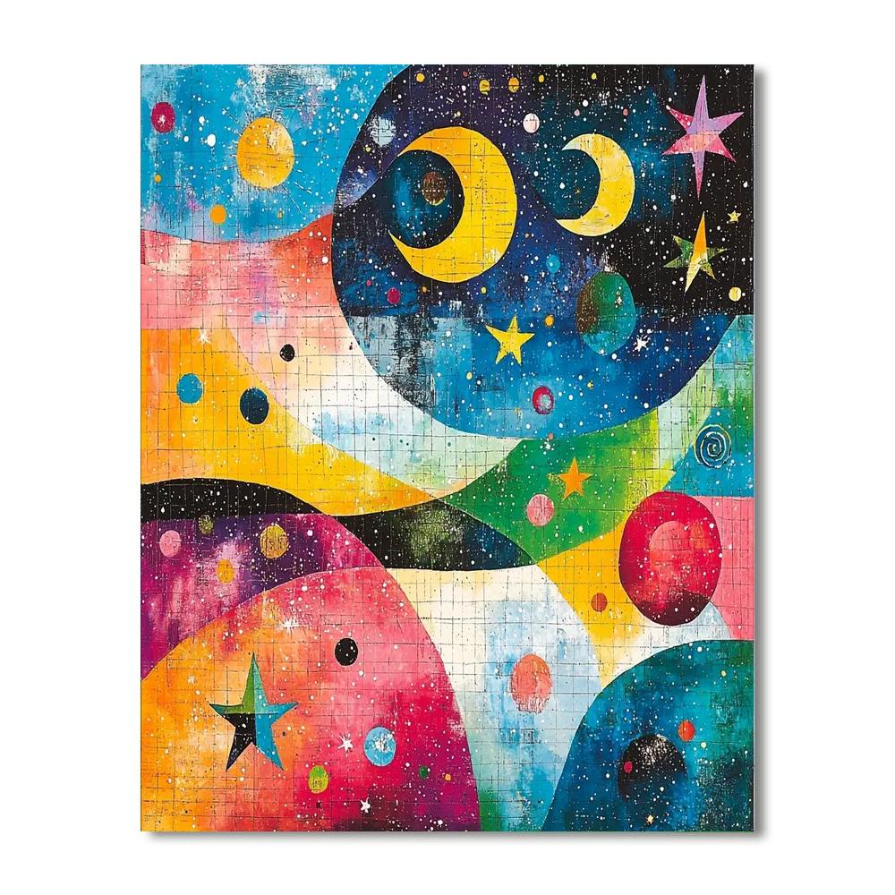 Joan Miró Inspired Cosmic Fantasies  Number Painting