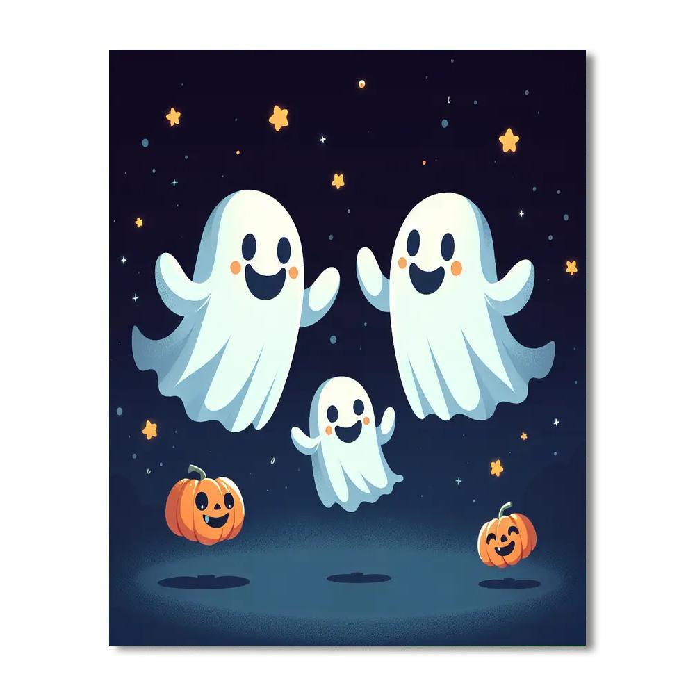 Friendly Ghost Family Paint By Numbers Kits