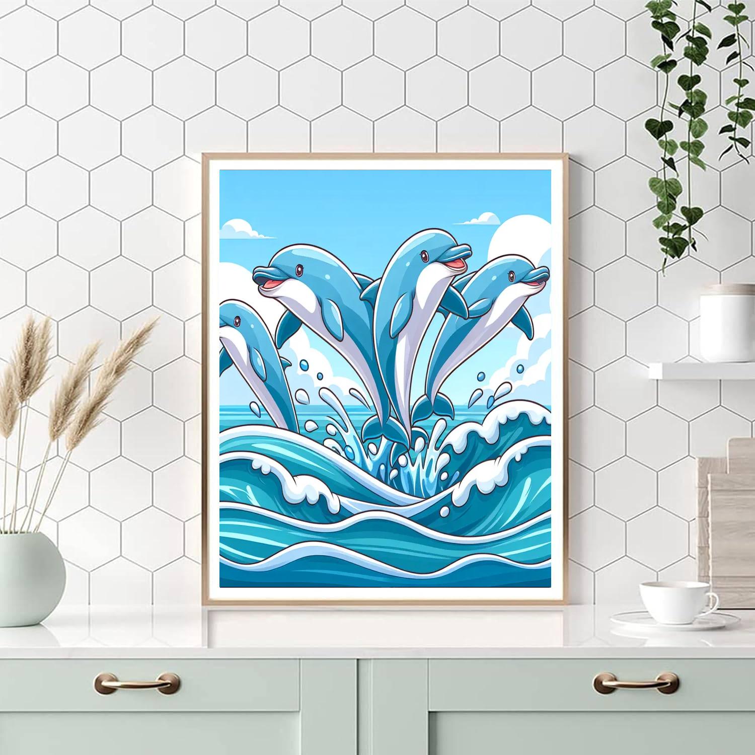 Delightful Dolphins Numbered Painting Kits