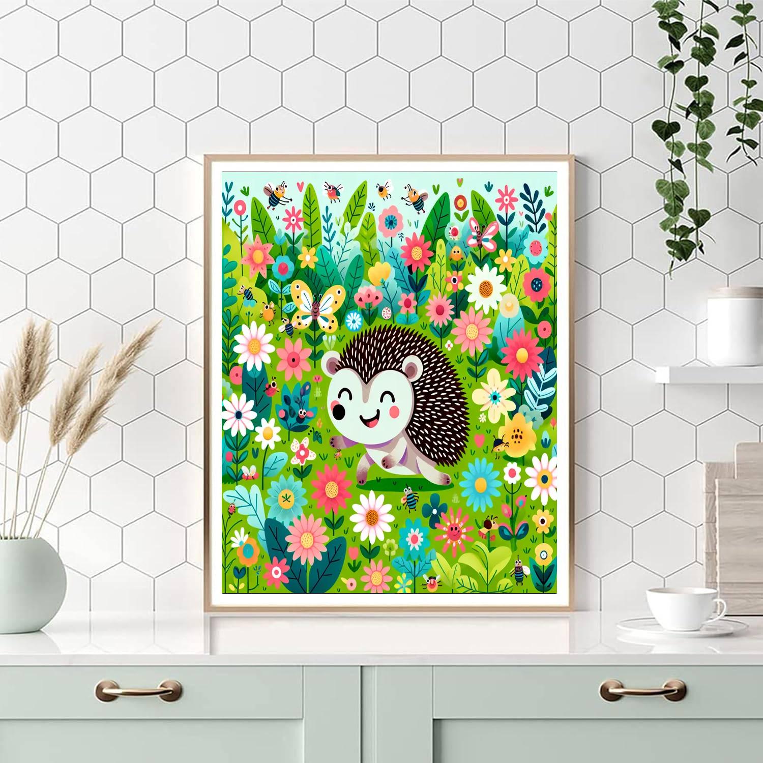 Curious Hedgehog Adventure Paint By Numbers Art
