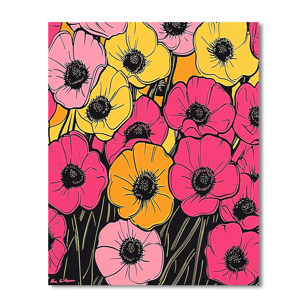 Andy Warhol Inspired Warhol's Floral Pop  Painting By Numbers Kit